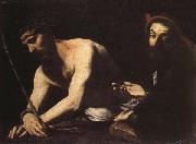 CARACCIOLO, Giovanni Battista Christ Before Caiaphas oil on canvas